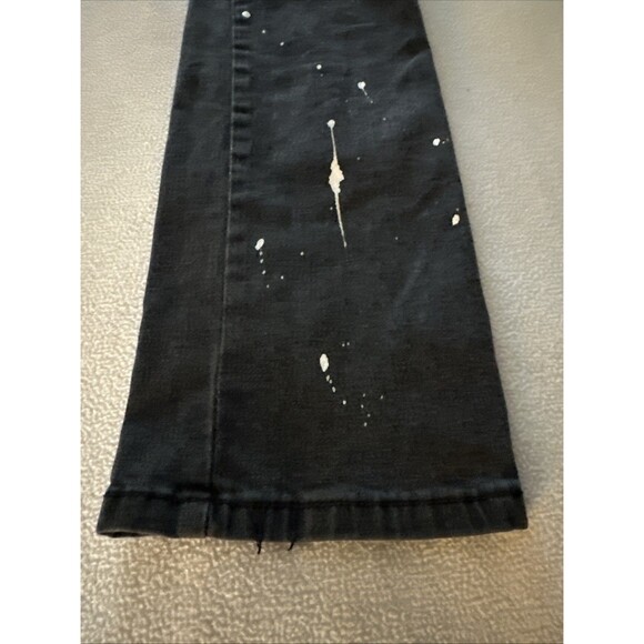 M Society Distressed Ribbed Ripped Paint Skinny Jeans Men's Size 38x32 Black - Picture 15 of 16